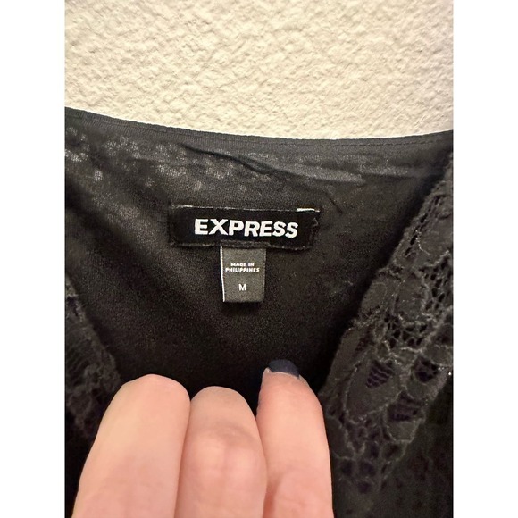 Express Dress, eyelet pattern. Women’s size Medium, black - Picture 6 of 7